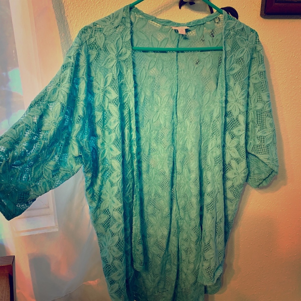 Teal lace Lularoe Lindsey
